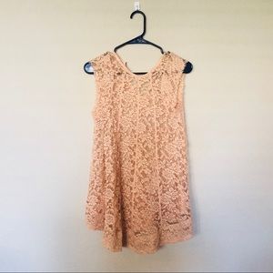 Sheer pink lace top/short dress